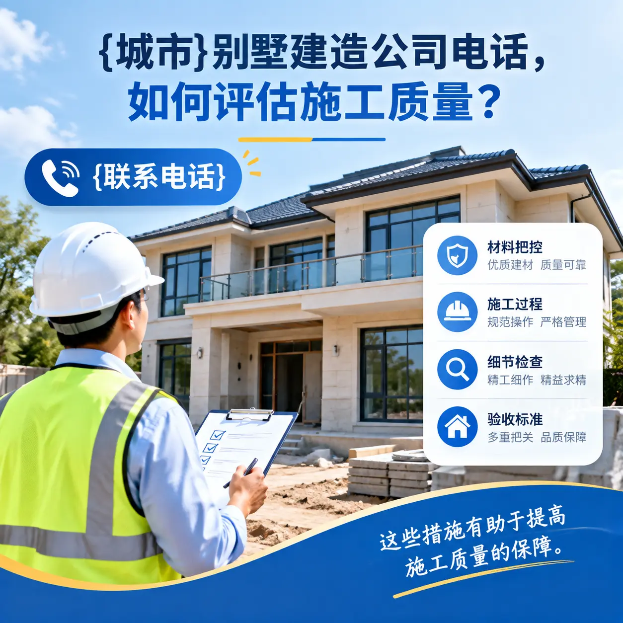贵定别墅建造公司电话,如何评估施工质量?