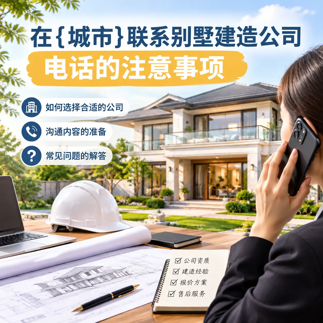 在贵定联系别墅建造公司电话的注意事项